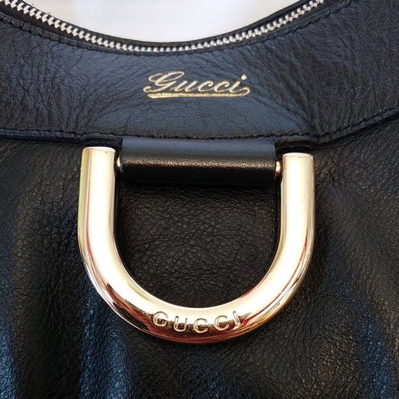 Gucci Vintage Large Abbey D-Ring Hobo in Black Leather EUC - Picture 14 of 16
